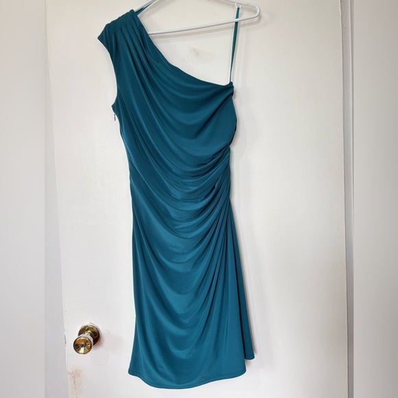 🎉4/30$🎉Le Château One-Shoulder Teal Cocktail Dress - Size XL - Picture 6 of 6